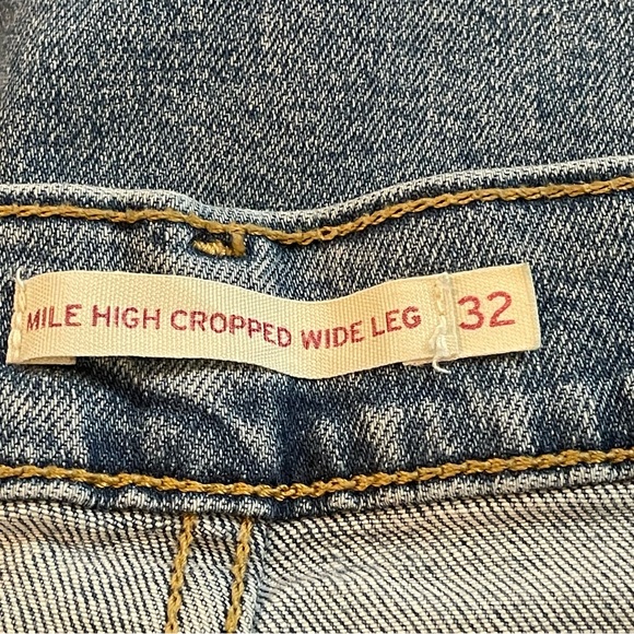 Levi's Mile High Cropped Button Fly Wide Leg Jeans Size 32 - Picture 10 of 14